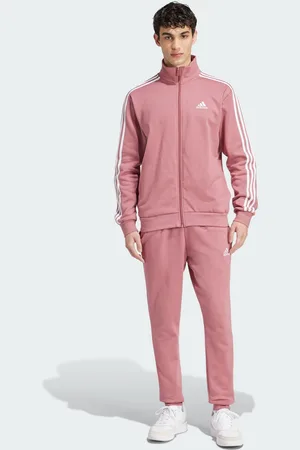 adidas Mens Basic 3-Stripes Fleece Track Suit - Cotton - Size Small