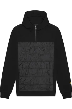 Lyle & Scott Mens Hybrid Panelled Interlock Jet Hoodie Cotton - Size Large