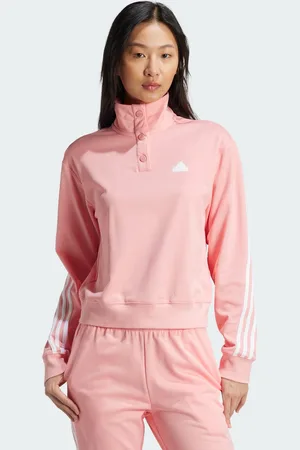 adidas Womens Iconic Wrapping 3-Stripes Snap Track Jacket - - Size Small