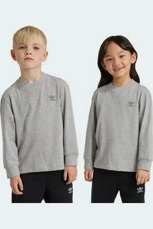 adidas Kids Unisex Long Sleeve Tee - Cotton - Size 5-6Y