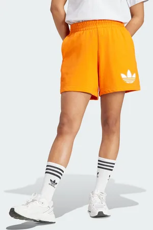adidas Womens Pearl Trefoil Loose Fit Shorts - Cotton - Size 2XS