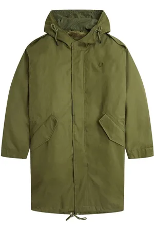 Fred Perry Mens Fur Lined Parka Jacket Cotton - Size Large