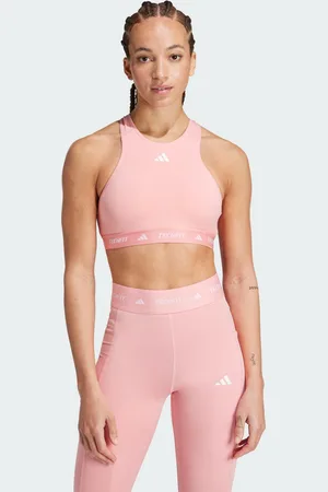 adidas Womens TECHFIT Medium-Support High-Neck Bra - Recycled Material - Size S (A-B)