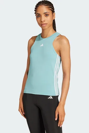 adidas Womens AEROREADY Train Essentials Regular 3-Stripes Tank Top - Recycled Material - Size Medium