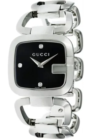 Gucci Womens YA125406 G Diamonds Black Ladies Watch - - One Size