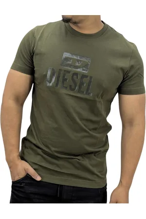 Diesel Mens Monotone Logo T-Shirt Cotton - Size Large