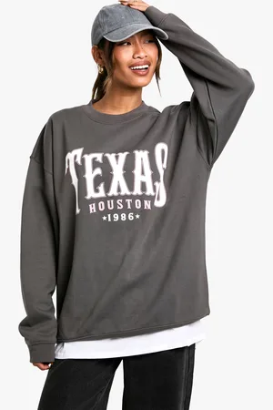 Boohoo Womens Texas Houston Oversized Sweatshirt - Cotton - Size Small