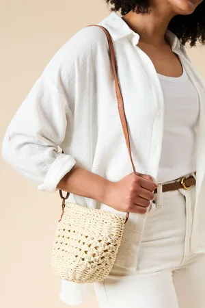 Oasis Womens Sara Rattan Detail Bucket Bag - - One Size