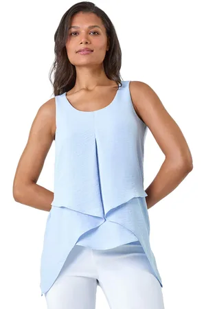 Roman Womens Asymmetric Sleeveless Vest Top - - Size 12 UK