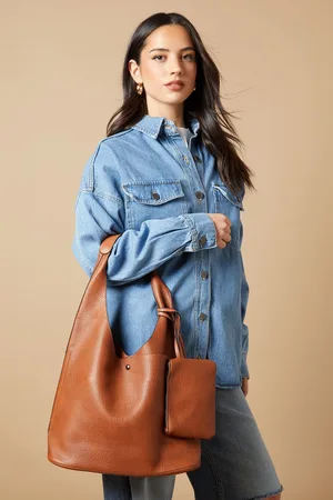 Oasis Womens Jenna Faux Leather Slouch Bag With Pouch And Coin Purse - - One Size