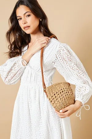 Oasis Womens Sara Rattan Detail Bucket Bag - - One Size