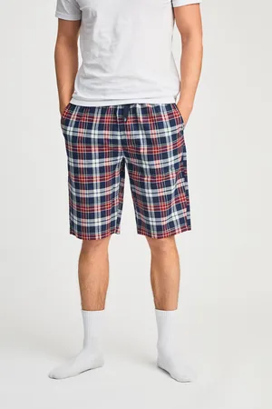 Tokyo Laundry Mens Cotton Checked Lounge Shorts - Size Small