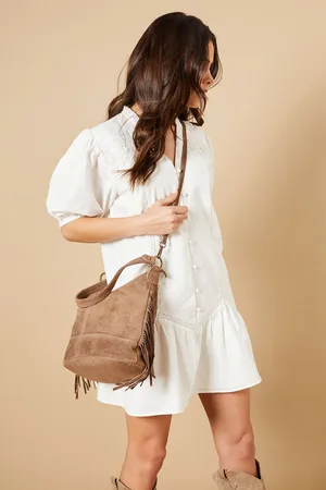 Oasis Womens Aderelle Suede Tassel Detail Shoulder Bag With Strap - - One Size