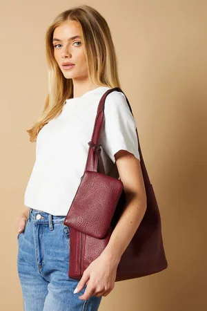 Oasis Womens Jenna Faux Leather Slouch Bag With Pouch And Coin Purse - - One Size