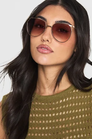Boohoo Womens Metal Frame Oversized Sunglasses - - One Size
