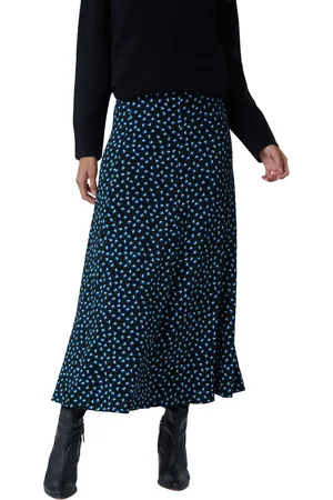 Roman Womens Floral Print Midi Stretch Skirt - - Size 12 UK