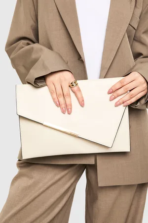 Boohoo Womens Asymmetric Fold Over Large Envelope Clutch Bag - - One Size