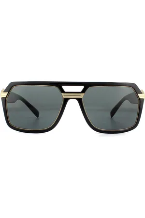 VERSACE Square Mens Dark Grey Sunglasses - One Size