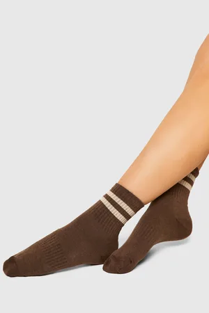 Boohoo Womens Tonal Stripe Sport Socks 5 Pack - Cotton - One Size