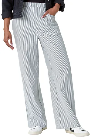Roman Womens Stripe Wide Leg Stretch Trousers - - Size 18 UK