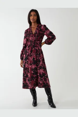 Blue Vanilla Womens Shirred Bust Wrap Midi Dress - - Size 8 UK