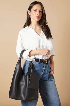Oasis Womens Jenna Faux Leather Slouch Bag With Pouch And Coin Purse - - One Size