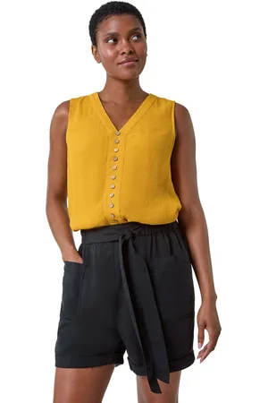 Roman Womens Sleeveless Button Detail Vest - - Size 14 UK
