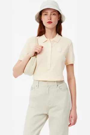 Lacoste Womens Slim Fit Washed Effect Petit Piqué Polo Shirt in Cotton - Size 10 UK