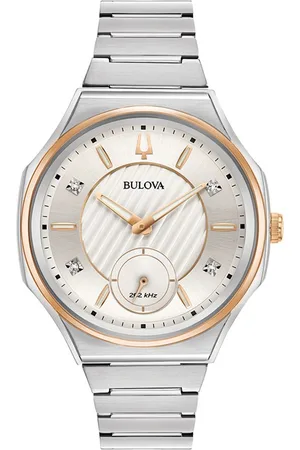 BULOVA Curv WoMens Silver Watch 98P182 - Stainless Steel - One Size