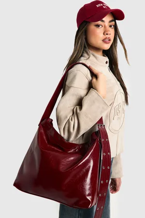 Boohoo Womens Distressed PU Strap Detail Shoulder Bag - - One Size