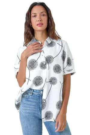 Roman Womens Cotton Blend Dandelion Print Shirt - - Size 14 UK