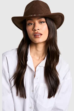 Boohoo Womens Strap Detail Western Cowboy Hat - - One Size