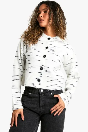 Boohoo Womens Soft Knit Marl Boxy Knitted Cardigan - - Size Medium