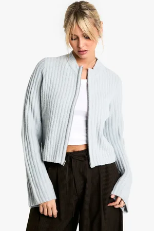 Boohoo Womens Zip Through Cardigan