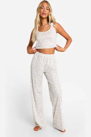 Boohoo Womens Ditsy Floral Vest And Trouser Pyjama Set - - Size 10 UK