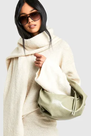Boohoo Womens Textured Patent Slouchy Grab Bag - - One Size