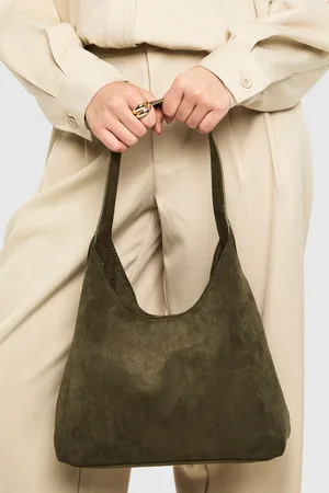 Boohoo Womens Faux Suede Structured Shoulder Bag - - One Size