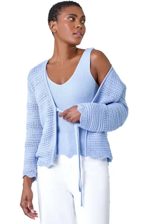 Roman Womens Scalloped Edge V-Neck Knit Vest - - Size 18 UK