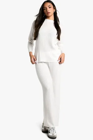 Boohoo Womens Soft Rib Knit Crew Neck Jumper And Maxi Skirt Co-ord - Nylon - Size Medium