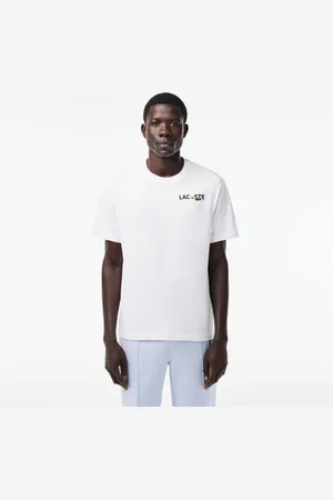 Lacoste Mens Heavy Cotton Print Back T-Shirt in - Size Large