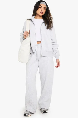 Boohoo Womens Zip Through Bomber Sweatshirt Tracksuit - Cotton - Size Large