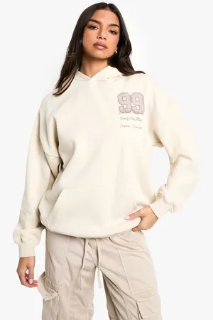 Boohoo Womens 99 Chest Slogan Oversized Hoodie - Cotton - Size Small