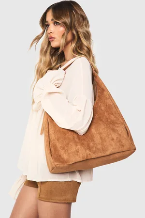 Boohoo Womens Faux Suede Slouchy Shoulder Bag - - One Size