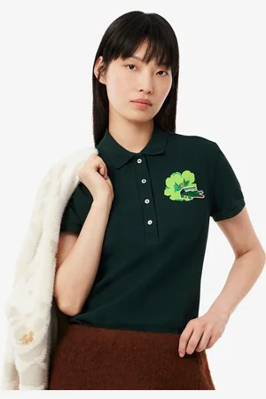Lacoste Womens Slim Fit L.12.D Stretch Mini Piqué Polo Shirt in Cotton - Size 6 UK