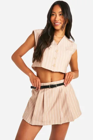 Boohoo Womens Woven Pinstripe Tailored Skort - - Size Medium