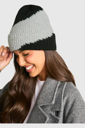 Boohoo Womens Colour Block Ribbed Beanie - - One Size