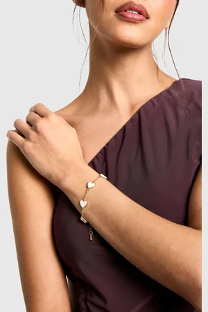 Boohoo Womens Pearl Scattered Heart Bracelet - - One Size