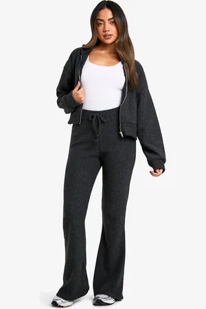 Boohoo Womens Loungewear Knitted Flared Trousers - - Size 8 UK