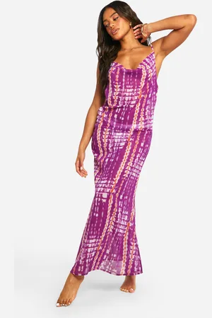 Boohoo Womens Chiffon Tie Dye Maxi Beach Dress - - Size Small