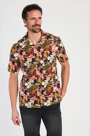 Tokyo Laundry Mens Cotton Printed Poplin Short Sleeve Shirt - - Size Medium